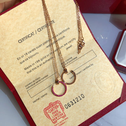 [CharmAmor]JUSTE NECKLACE GOLD RED DIAMONDS