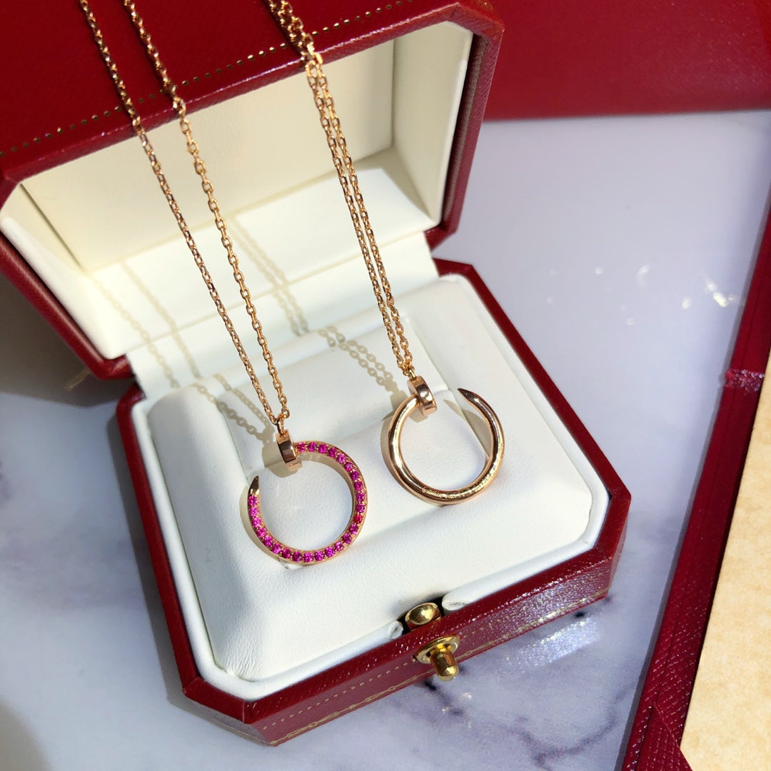[CharmAmor]JUSTE NECKLACE GOLD RED DIAMONDS