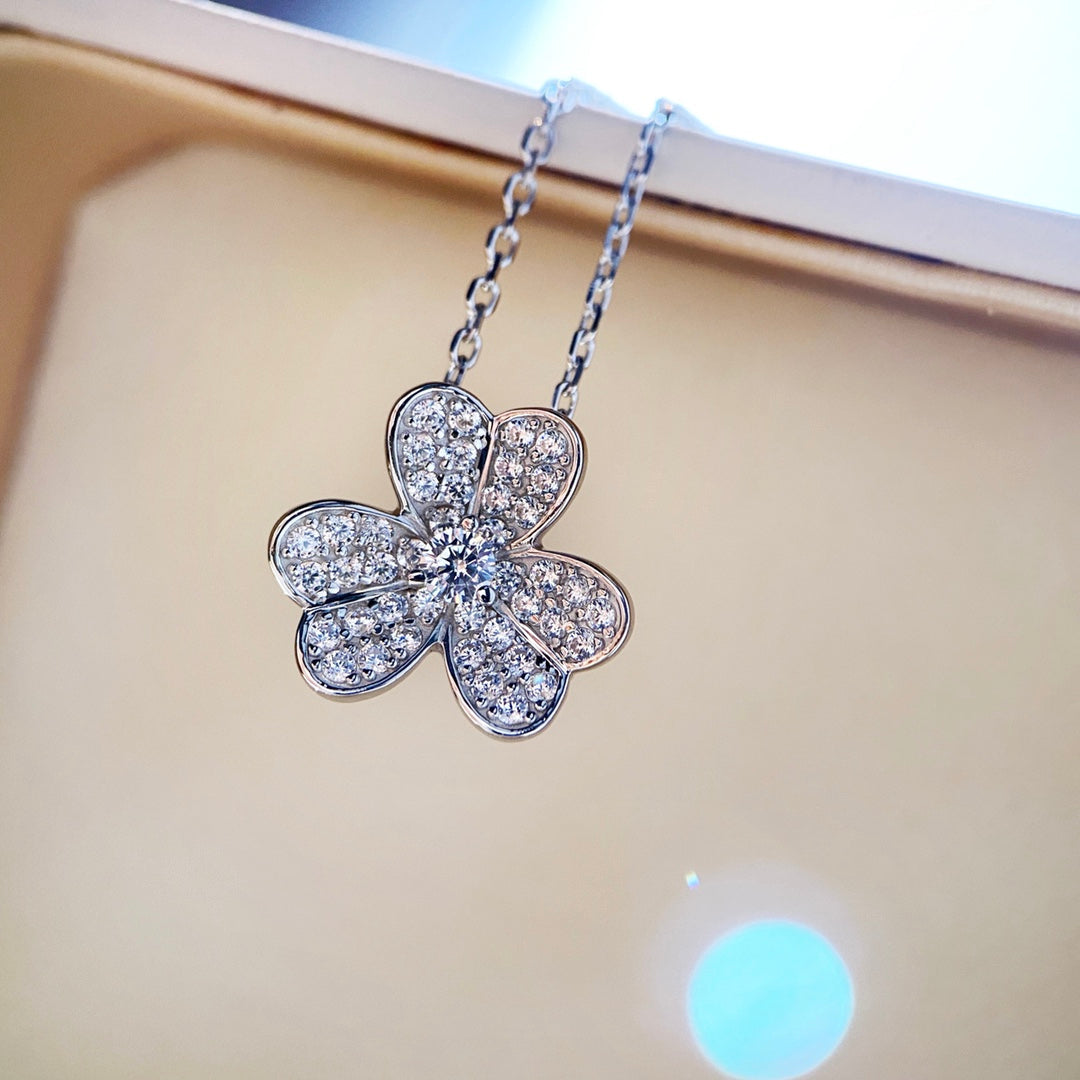 [CharmAmor]CLOVER DIAMOND NECKLACE SILVER