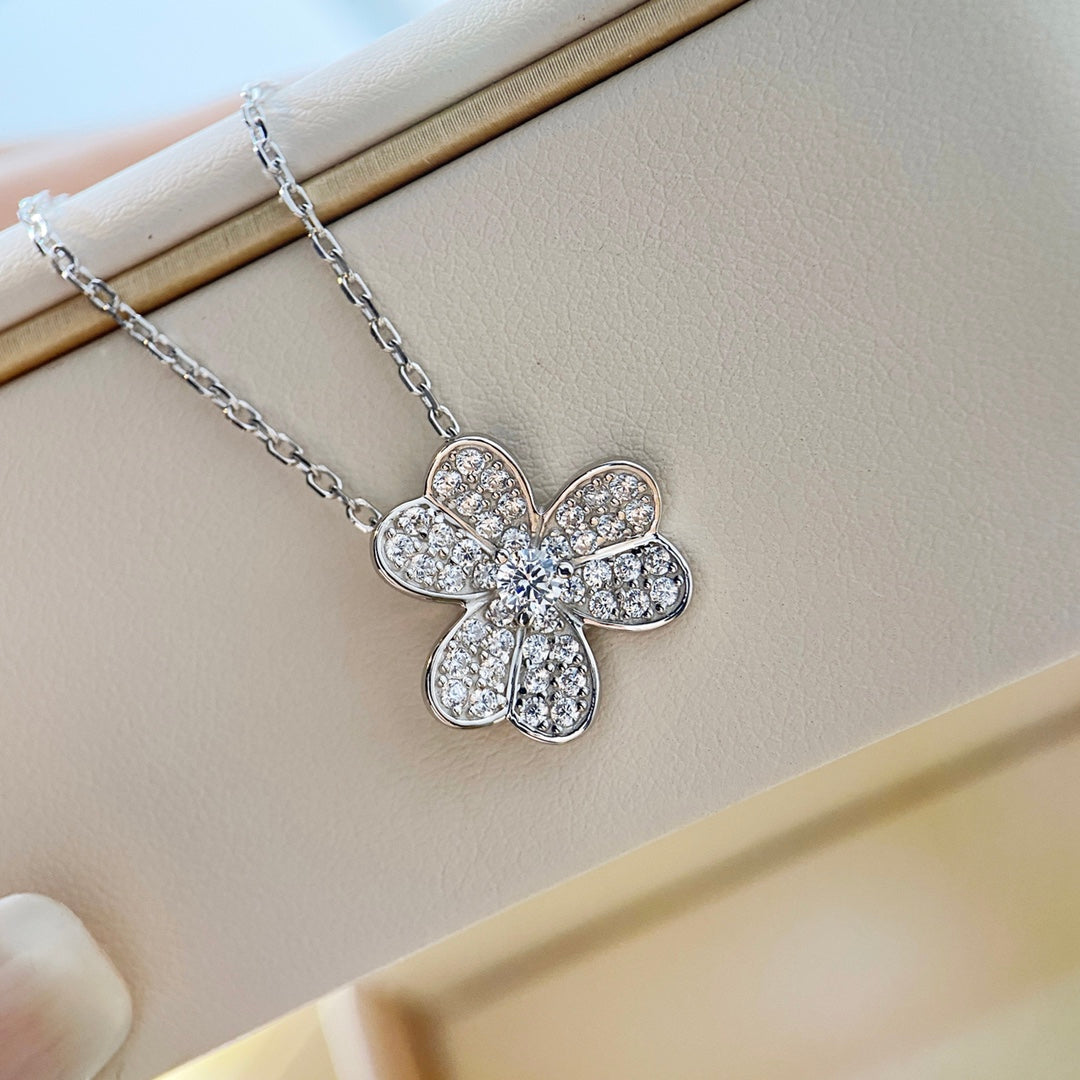 [CharmAmor]CLOVER DIAMOND NECKLACE SILVER