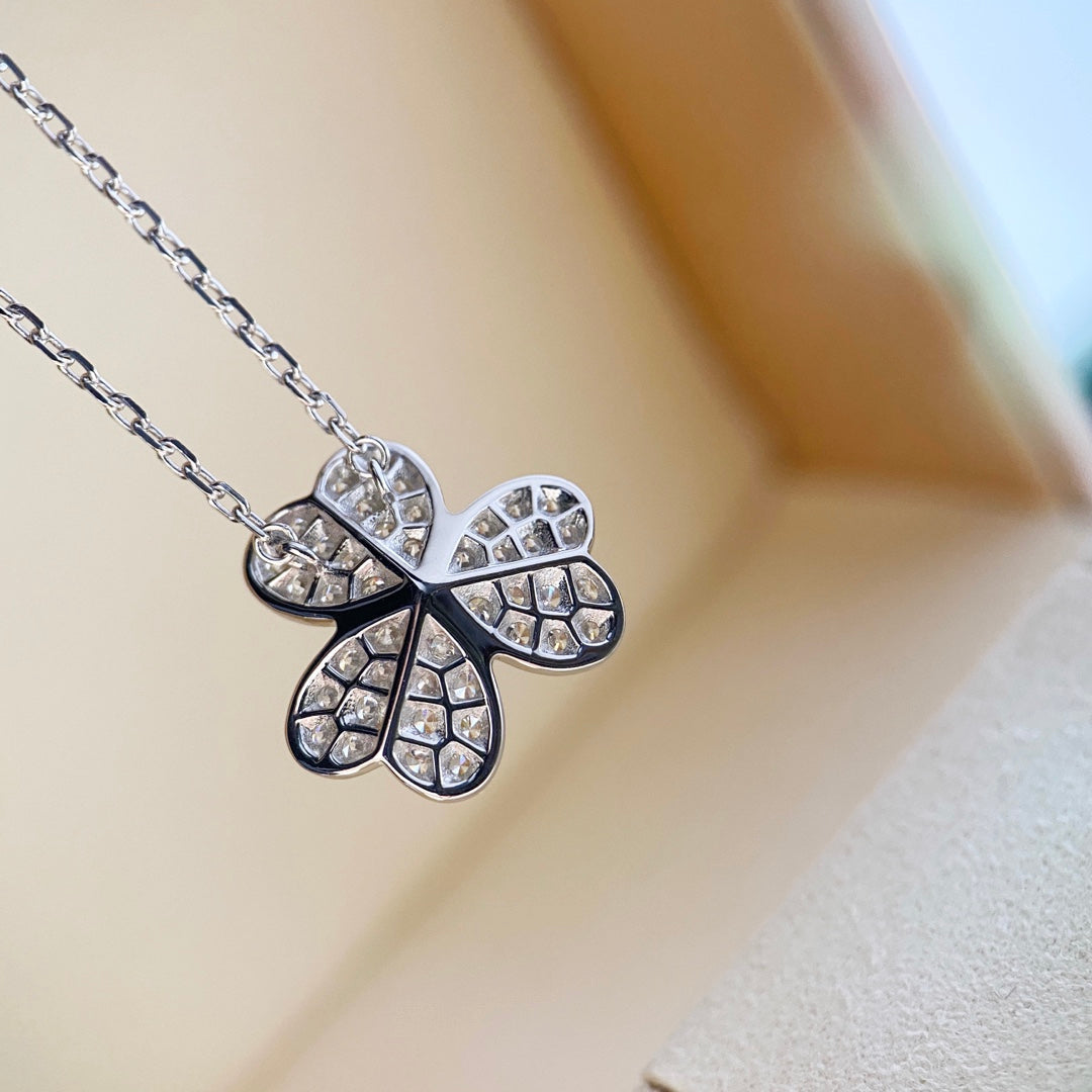 [CharmAmor]CLOVER DIAMOND NECKLACE SILVER