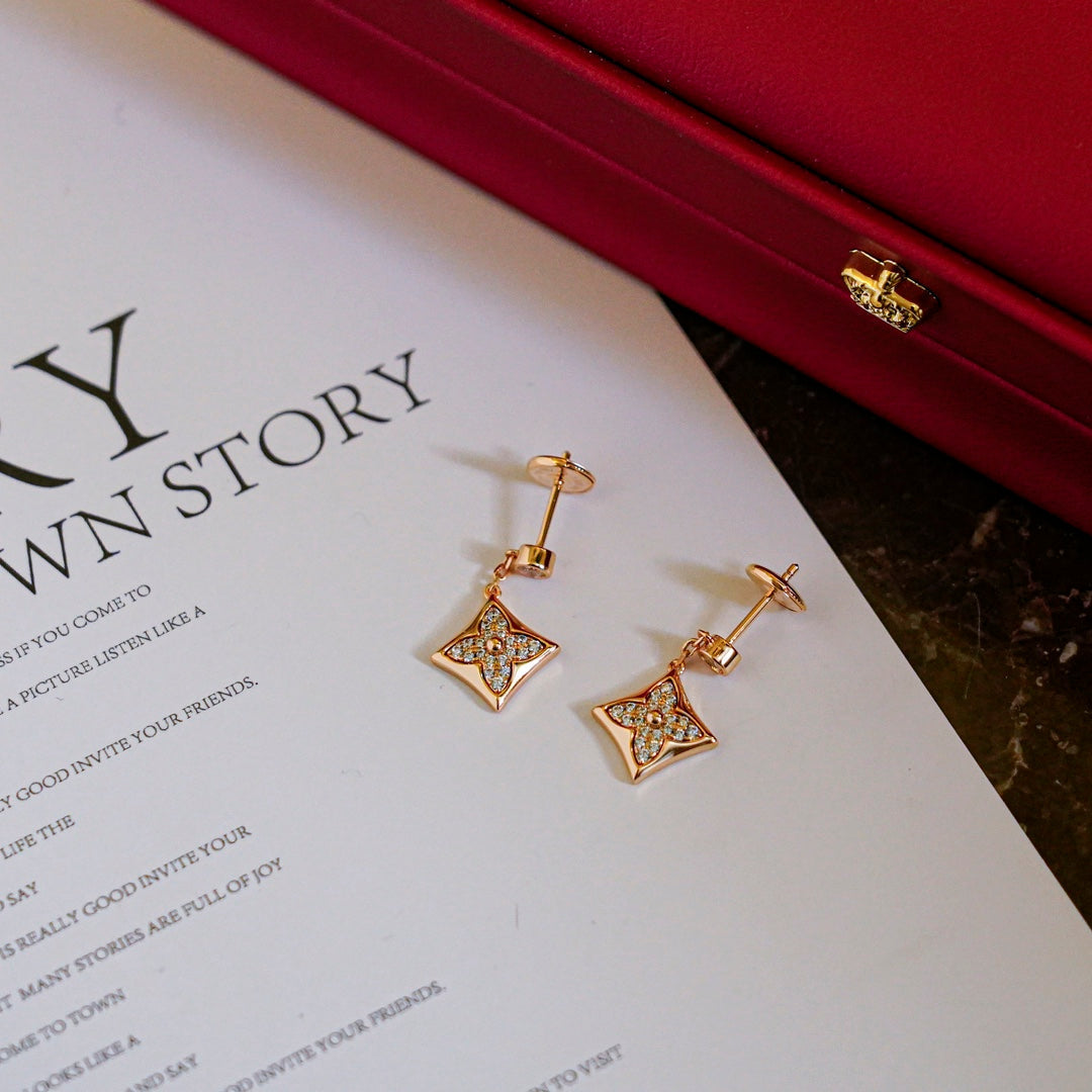 [CharmAmor]STAR DIAMONDS EARRINGS GOLD