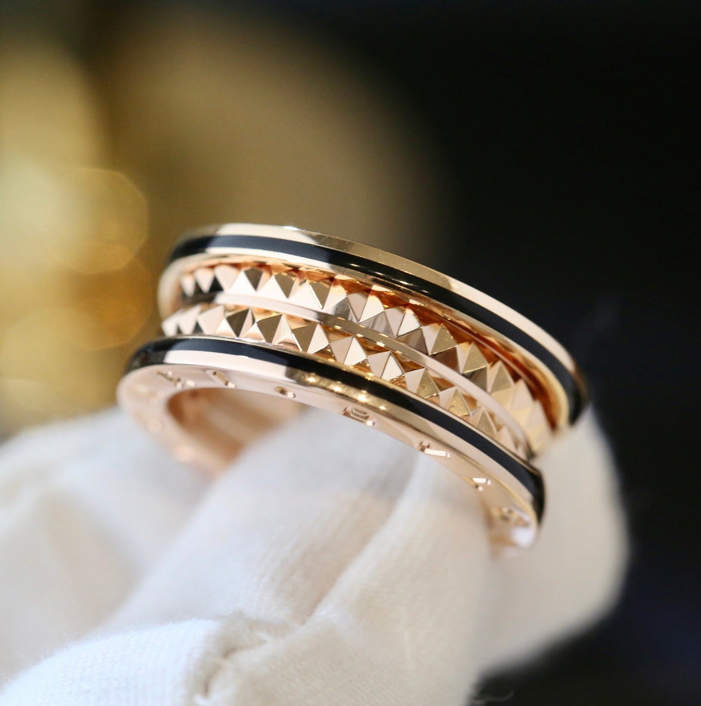 [CharmAmor]ZERO 1 PINK GOLD BLACK CERAMIC RING