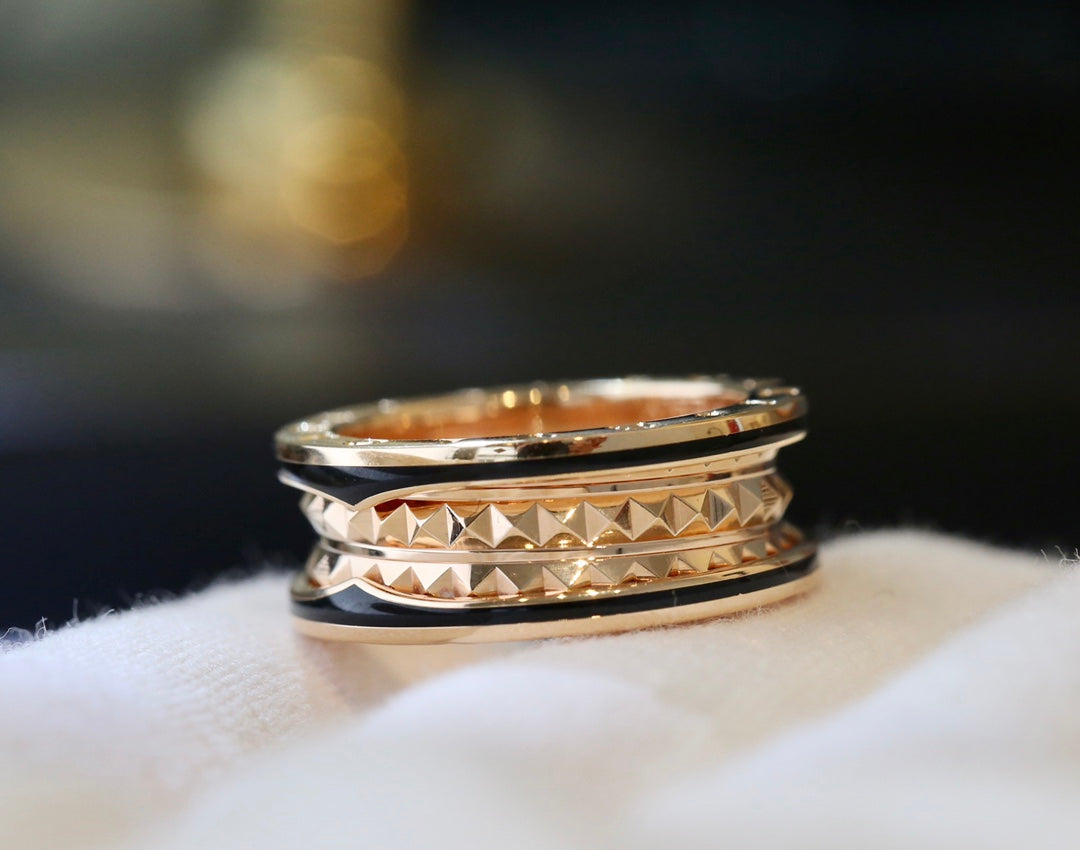 [CharmAmor]ZERO 1 PINK GOLD BLACK CERAMIC RING