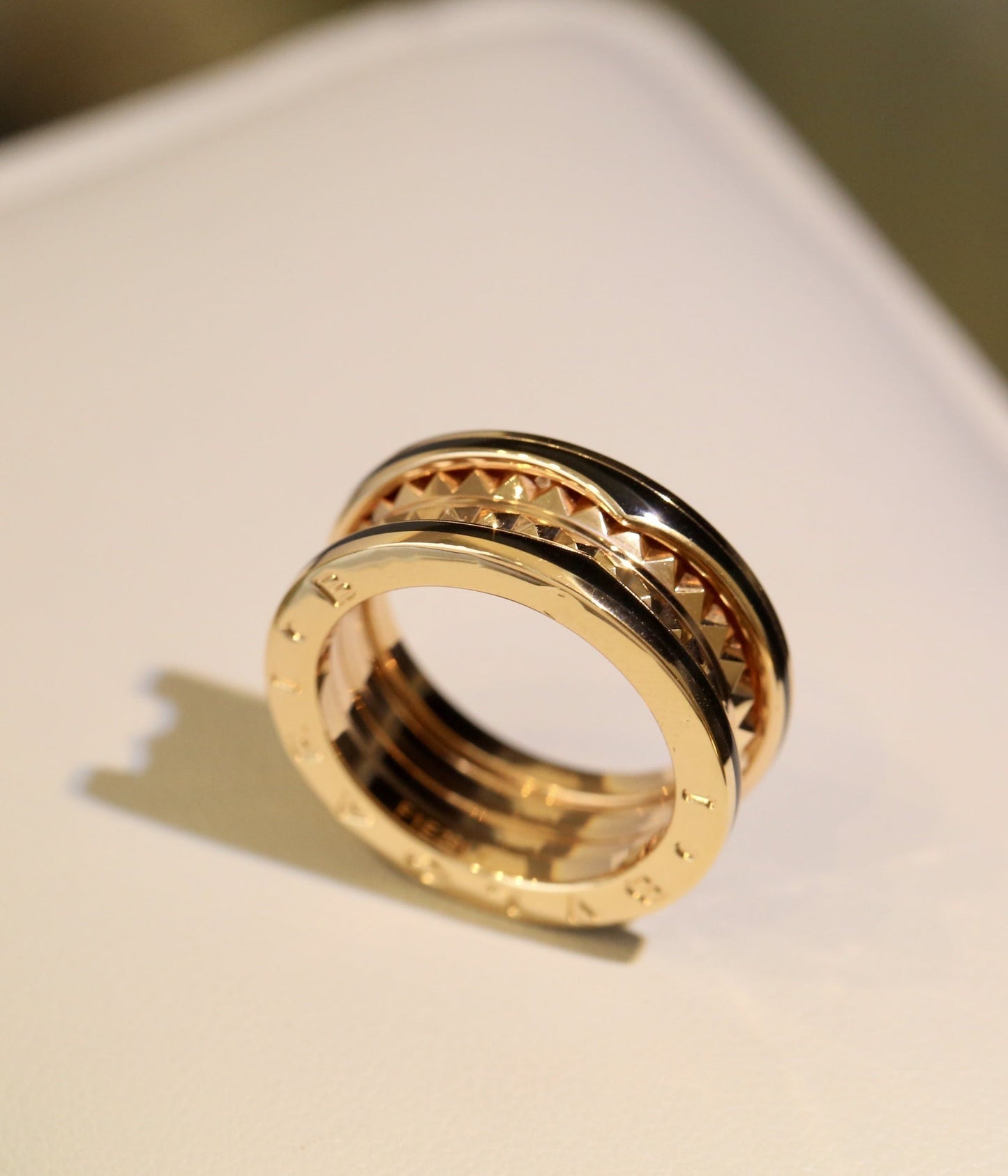 [CharmAmor]ZERO 1 PINK GOLD BLACK CERAMIC RING