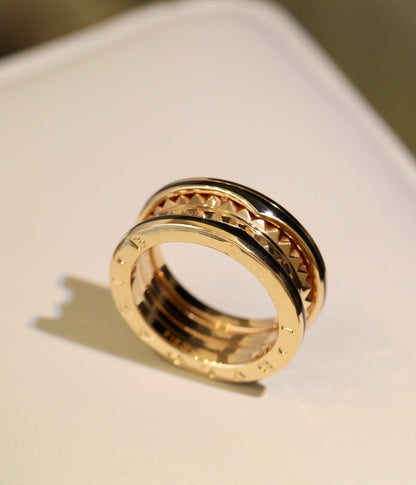 [CharmAmor]ZERO 1 PINK GOLD BLACK CERAMIC RING
