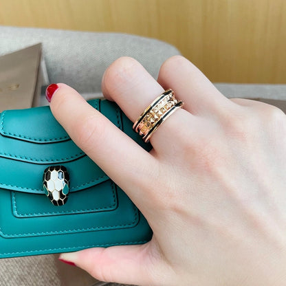 [CharmAmor]ZERO 1 PINK GOLD BLACK CERAMIC RING