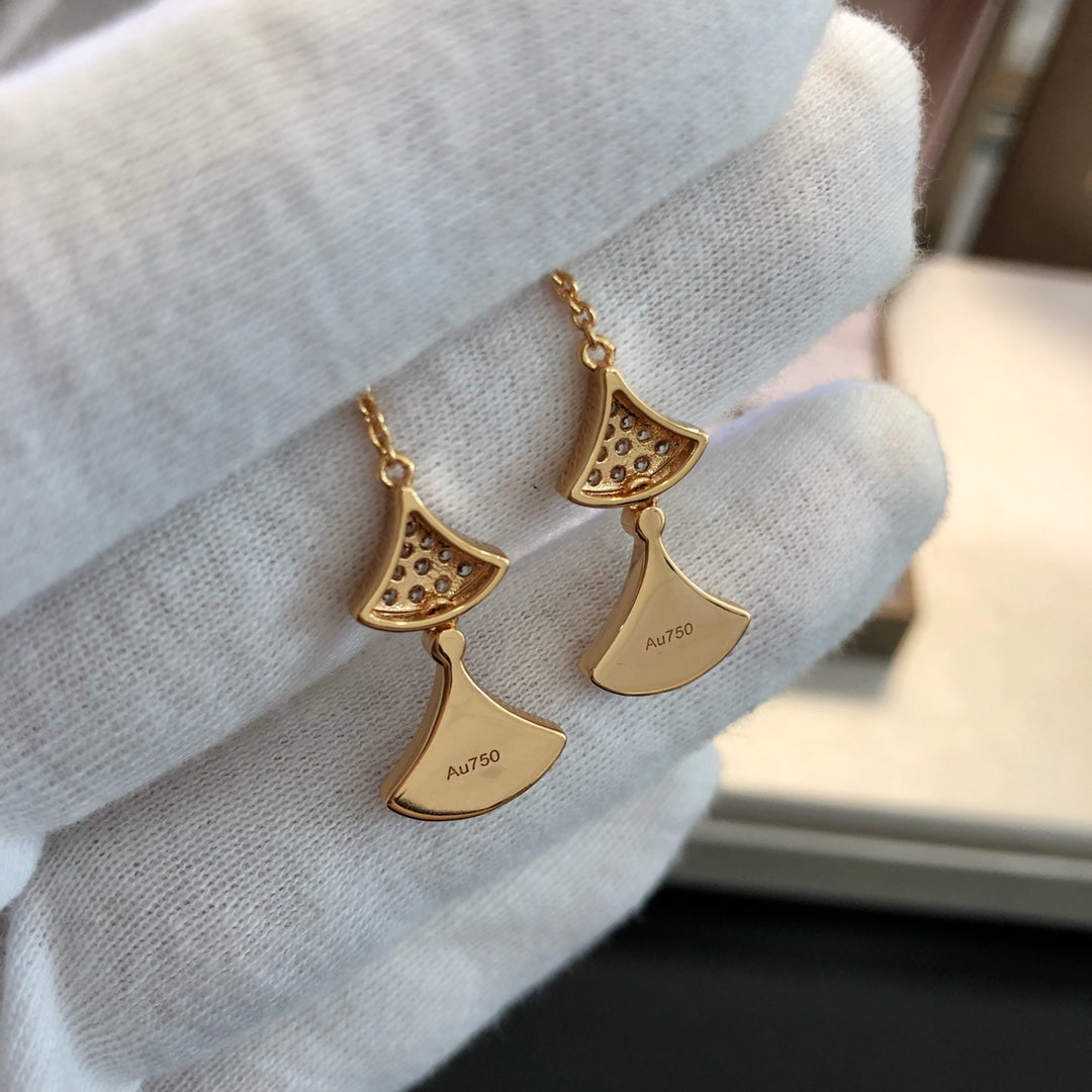 [CharmAmor]DREAM EARRINGS 3 MOTIFS DIAMOND MOP PINK GOLD