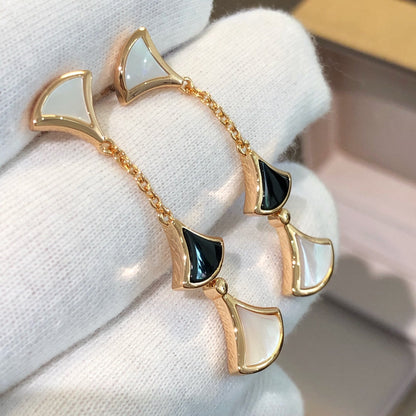 [CharmAmor]DREAM EARRINGS 3 MOTIFS ONYX MOP PINK GOLD