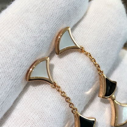 [CharmAmor]DREAM EARRINGS 3 MOTIFS ONYX MOP PINK GOLD