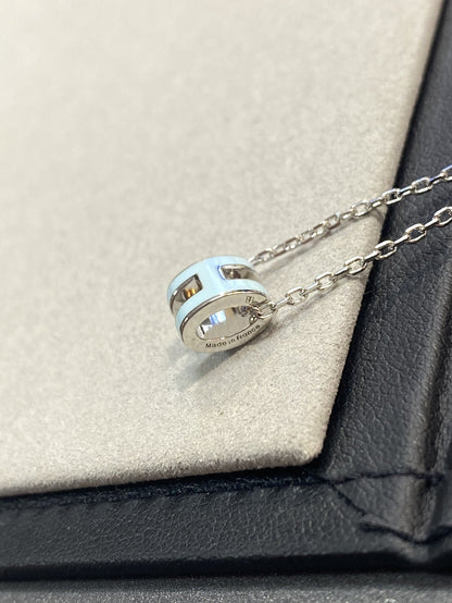 [CharmAmor]POP H LIGHT BLUE NECKLACE