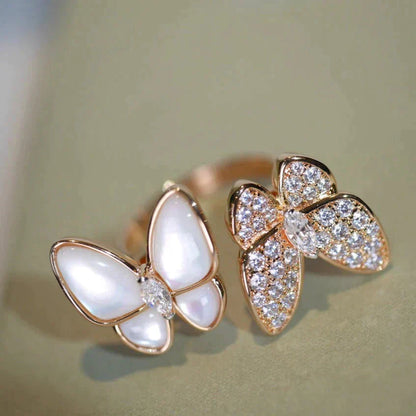 [CharmAmor]TWIN BUTTERFLY DIAMOND MOP RING