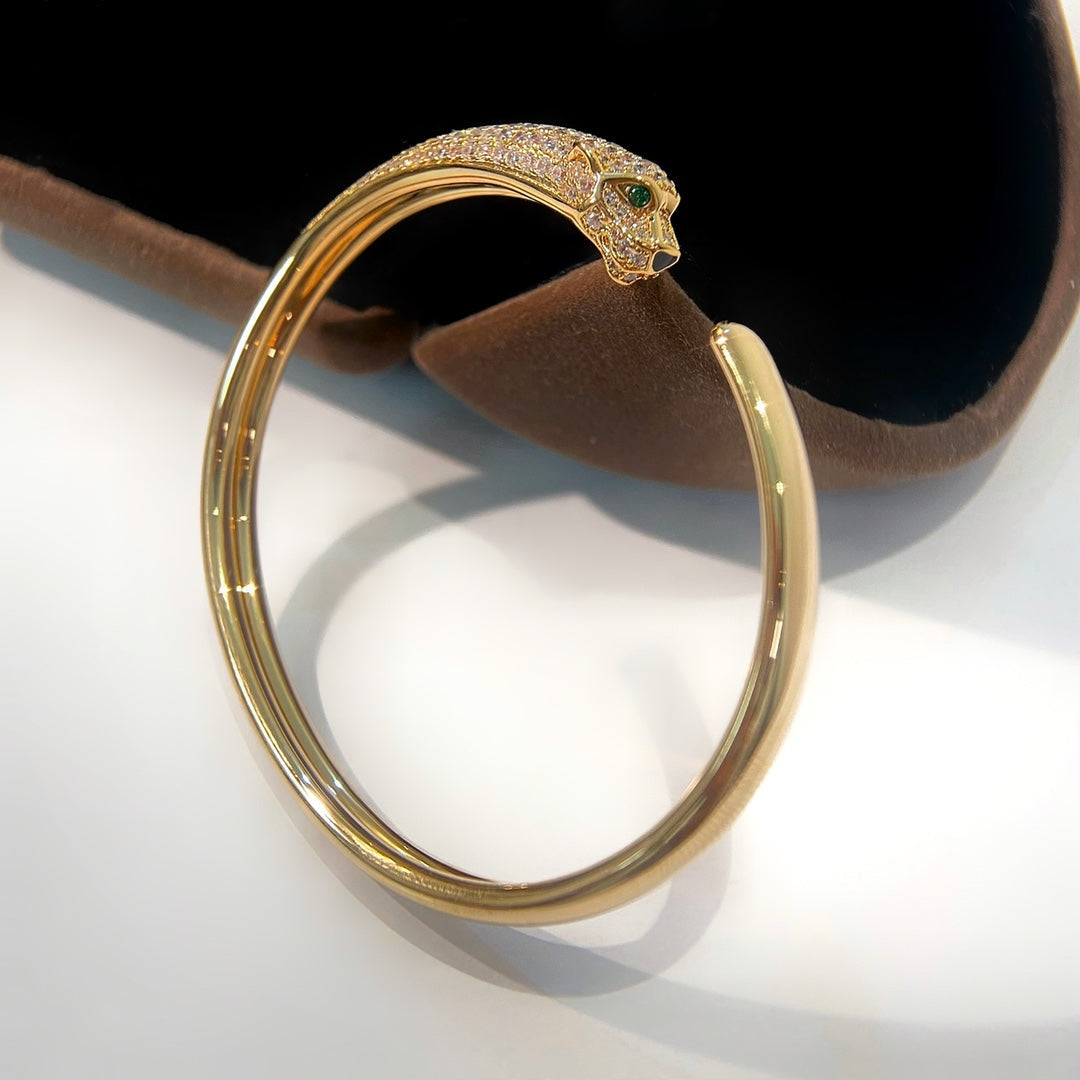 [CharmAmor]PANTHERE GOLD DIAMOND OPEN BRACELET