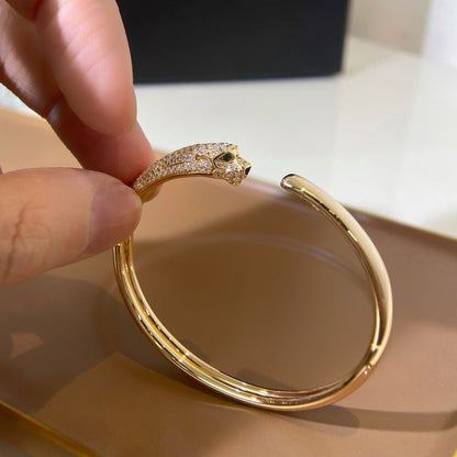 [CharmAmor]PANTHERE GOLD DIAMOND OPEN BRACELET
