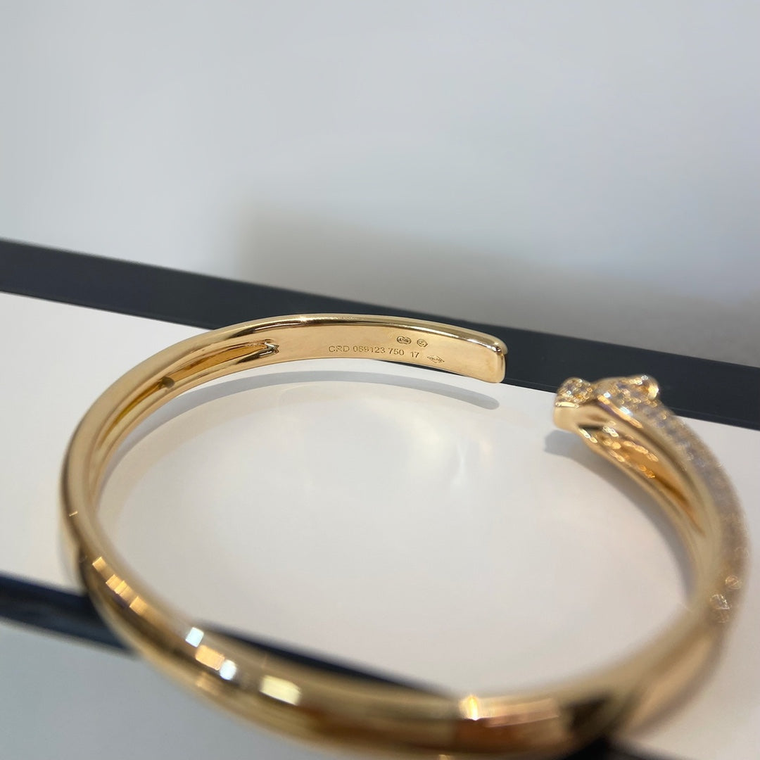 [CharmAmor]PANTHERE GOLD DIAMOND OPEN BRACELET