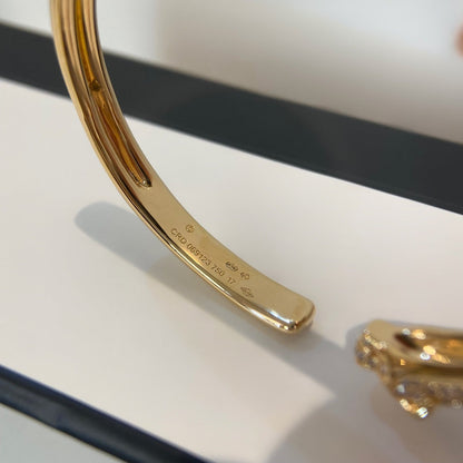 [CharmAmor]PANTHERE GOLD DIAMOND OPEN BRACELET