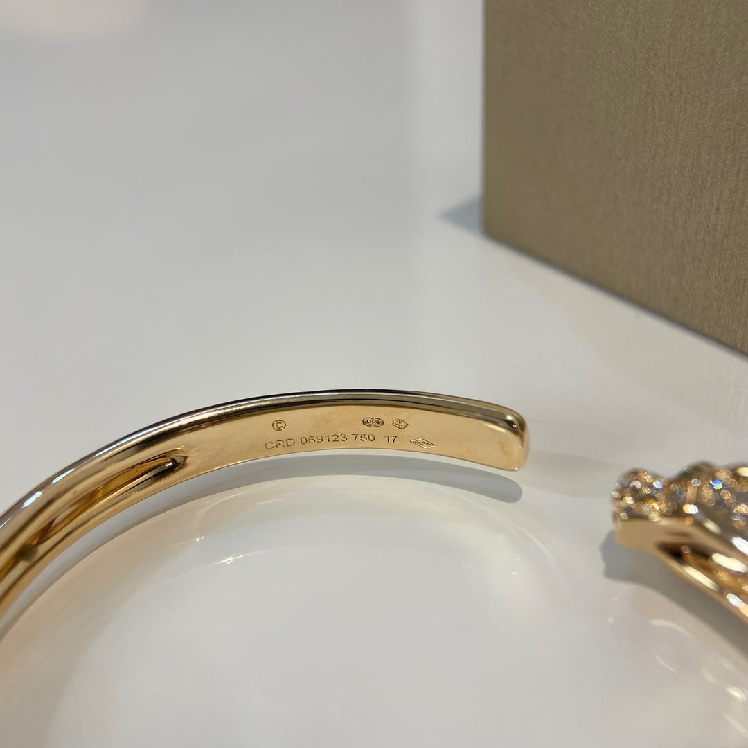 [CharmAmor]PANTHERE GOLD DIAMOND OPEN BRACELET