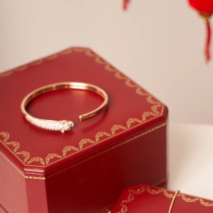 [CharmAmor]PANTHERE ROSE GOLD DIAMOND OPEN BRACELET