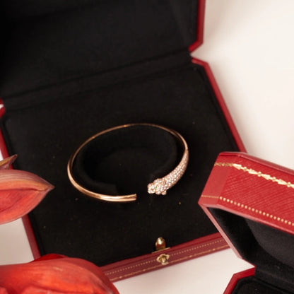 [CharmAmor]PANTHERE ROSE GOLD DIAMOND OPEN BRACELET