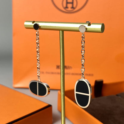 [CharmAmor]CHAINE VERSO BLACK CERAMIC EARRINGS