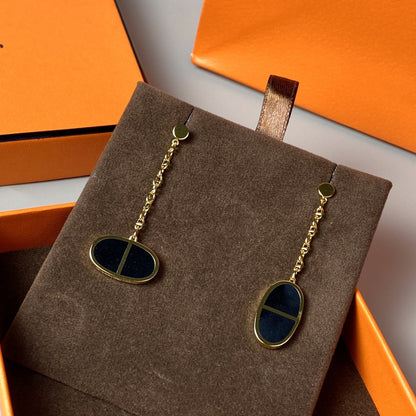 [CharmAmor]CHAINE VERSO BLACK CERAMIC EARRINGS