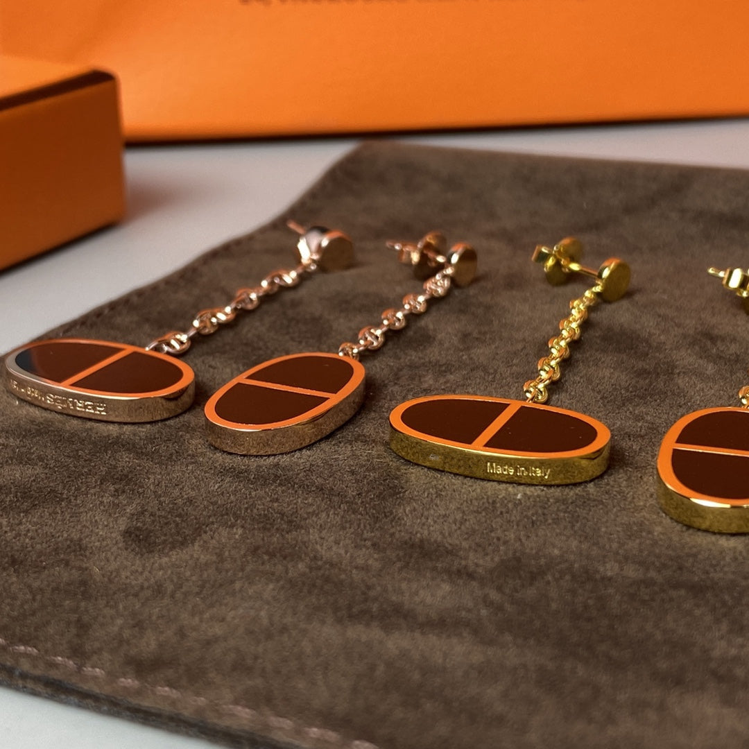 [CharmAmor]CHAINE VERSO BLACK CERAMIC EARRINGS