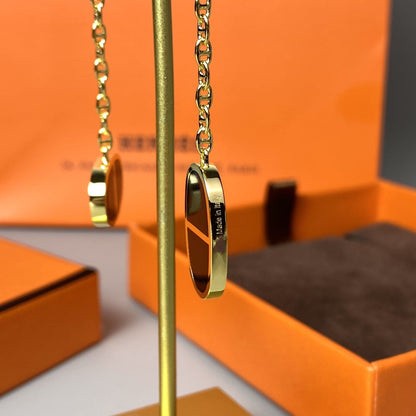 [CharmAmor]CHAINE VERSO BLACK CERAMIC EARRINGS