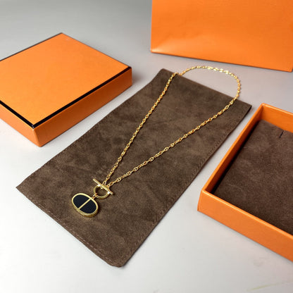 [CharmAmor]CHAINE VERSO BLACK CERAMIC NECKLACE