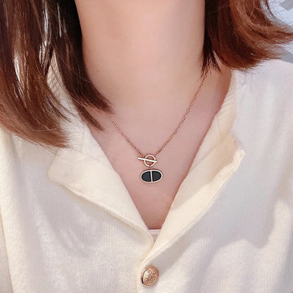 [CharmAmor]CHAINE VERSO BLACK CERAMIC NECKLACE