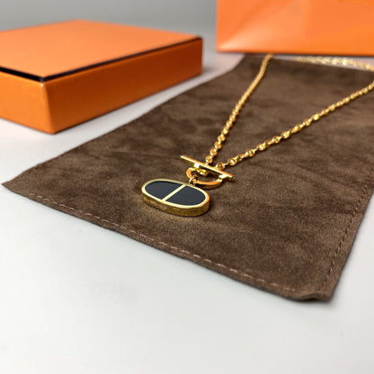 [CharmAmor]CHAINE VERSO BLACK CERAMIC NECKLACE