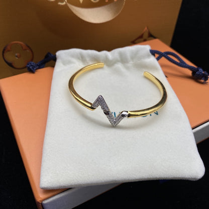 [CharmAmor]VOLTE UPSITE DOWN DIAMOND GOLD OPEN BRACELET