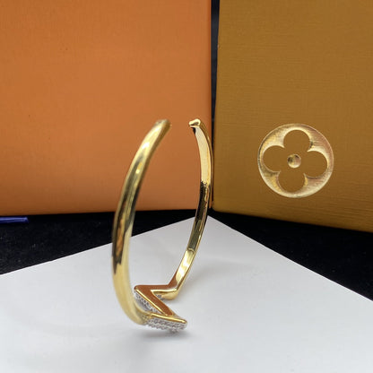 [CharmAmor]VOLTE UPSITE DOWN DIAMOND GOLD OPEN BRACELET