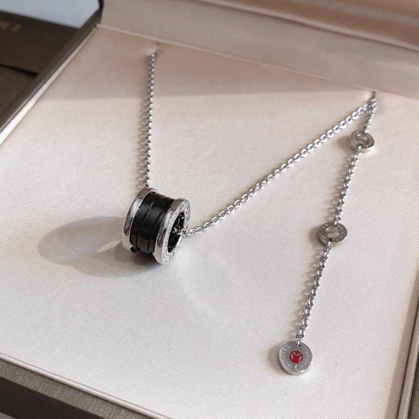 [CharmAmor]ZERO 1 BLACK CERAMIC SILVER NECKLACE