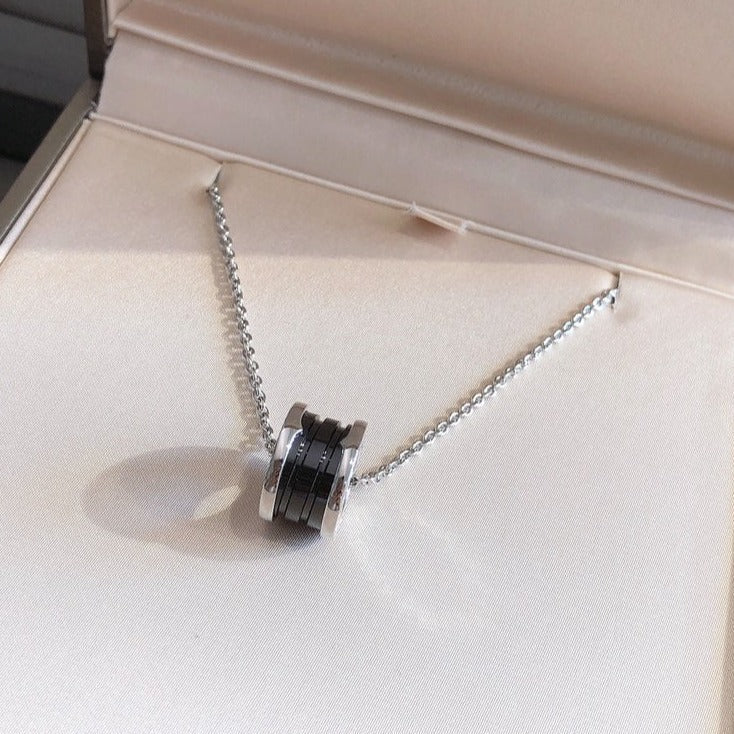 [CharmAmor]ZERO 1 BLACK CERAMIC SILVER NECKLACE