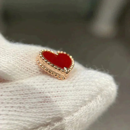 [CharmAmor]HEART CARNELIAN STUD EARRINGS