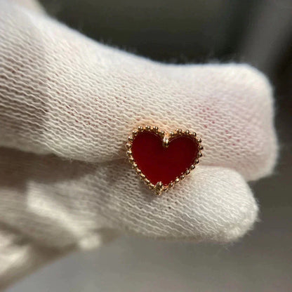 [CharmAmor]HEART CARNELIAN STUD EARRINGS