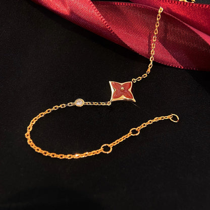 [CharmAmor]COLOR STAR CARNELIAN PINK GOLD DIAMOND BRACELET