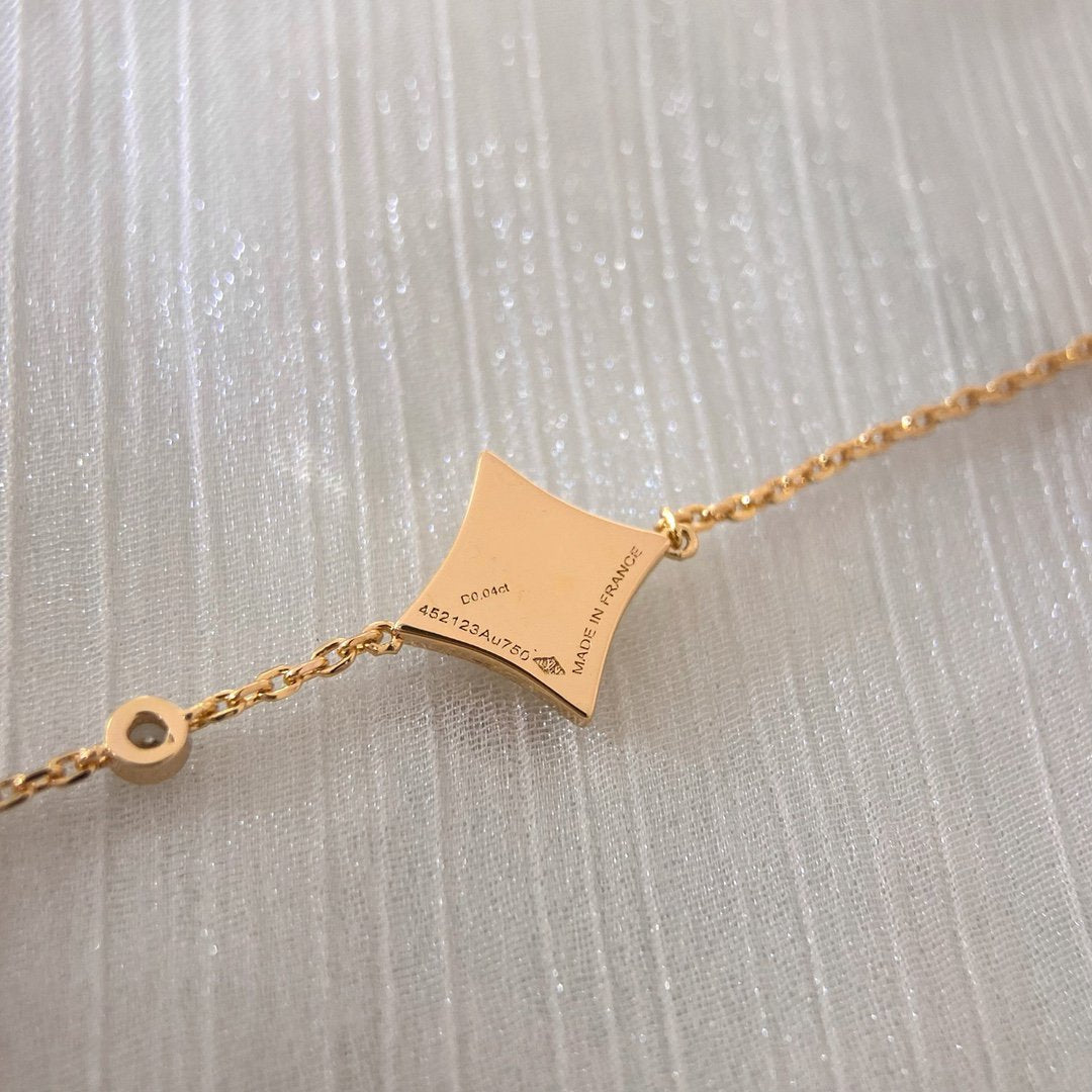 [CharmAmor]COLOR STAR CARNELIAN PINK GOLD DIAMOND BRACELET