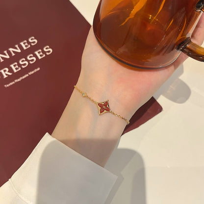 [CharmAmor]COLOR STAR CARNELIAN PINK GOLD DIAMOND BRACELET