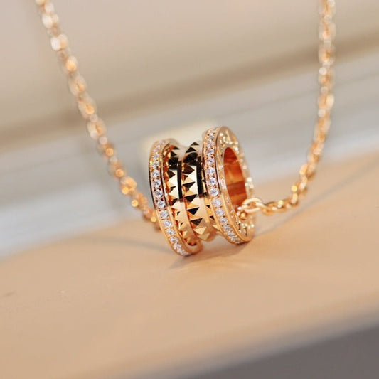[CharmAmor]ZERO 1 ROCK PEDANT PINK GOLD NECKLACE