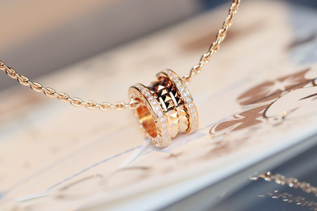 [CharmAmor]ZERO 1 ROCK PEDANT PINK GOLD NECKLACE
