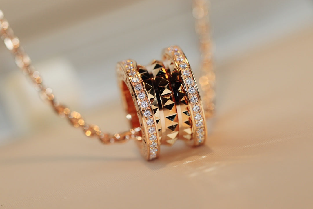 [CharmAmor]ZERO 1 ROCK PEDANT PINK GOLD NECKLACE