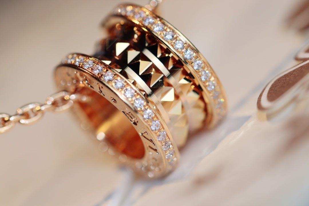 [CharmAmor]ZERO 1 ROCK PEDANT PINK GOLD NECKLACE