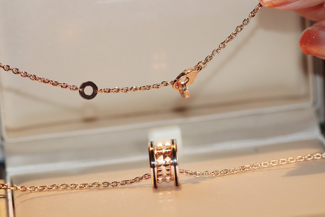 [CharmAmor]ZERO 1 ROCK PEDANT PINK GOLD BLACK NECKLACE