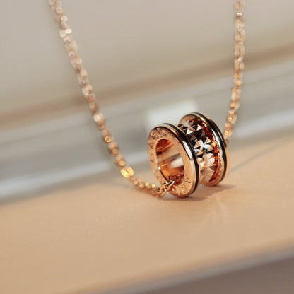 [CharmAmor]ZERO 1 ROCK PEDANT PINK GOLD BLACK NECKLACE