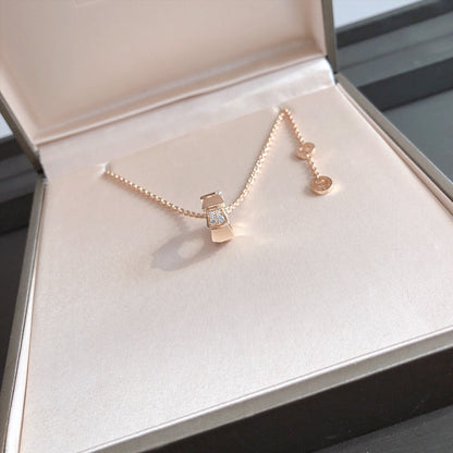[CharmAmor]SERPENTI PEDANT DIAMOND PINK GOLD NECKLACE