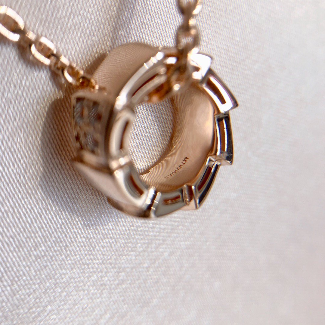 [CharmAmor]SERPENTI PEDANT DIAMOND PINK GOLD NECKLACE