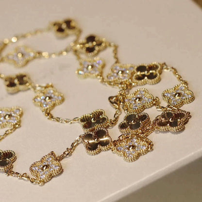 [CharmAmor]CLOVER 20 MOTIFS LASER DIAMOND NECKLACE