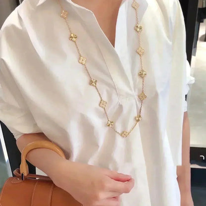 [CharmAmor]CLOVER 20 MOTIFS LASER DIAMOND NECKLACE