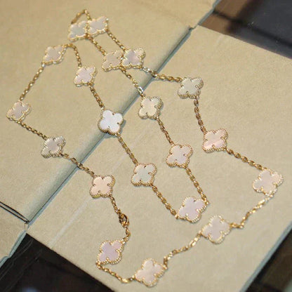 [CharmAmor]CLOVER 20 MOTIFS WHITE MOP NECKLACE